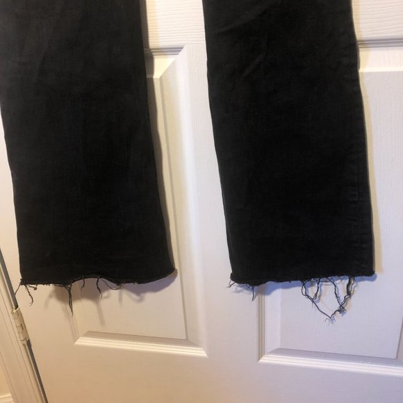 MNG flare raw hems dark wash women jeans, size 10 - Picture 6 of 8